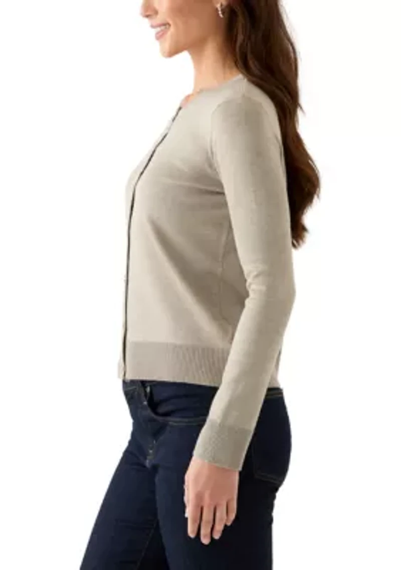 Petite Novelty Button Cardigan