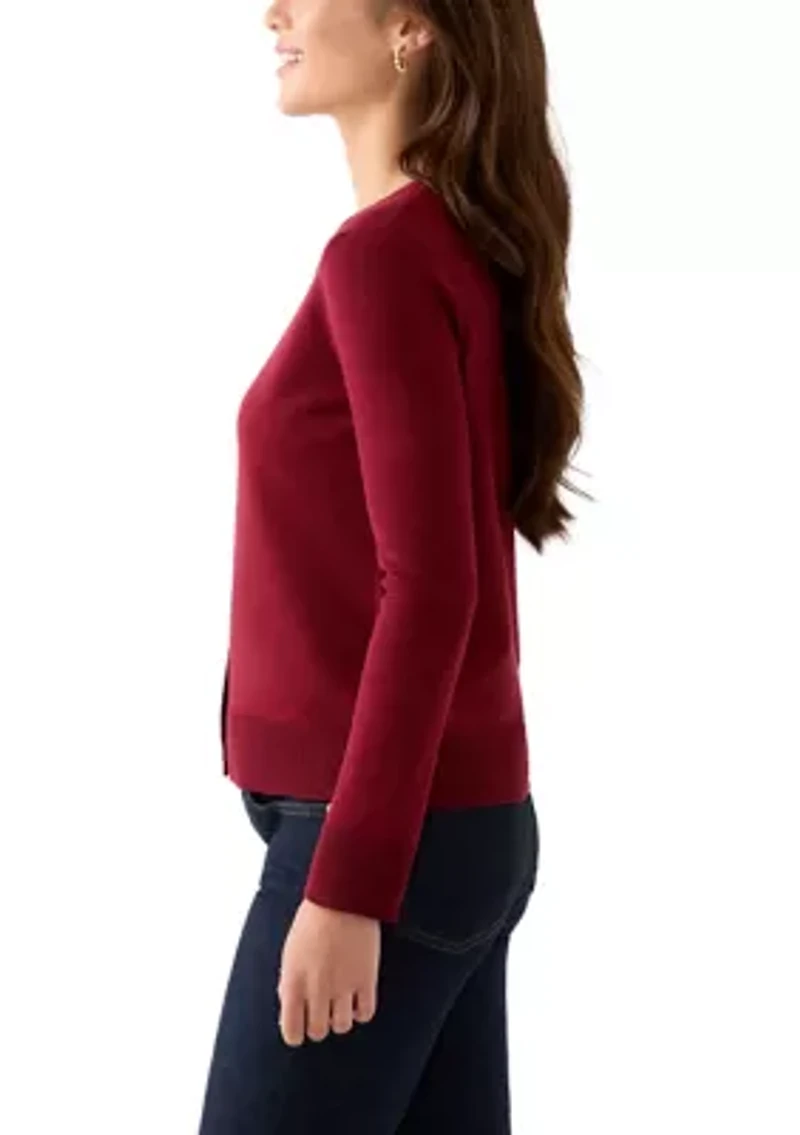 Petite Novelty Button Cardigan