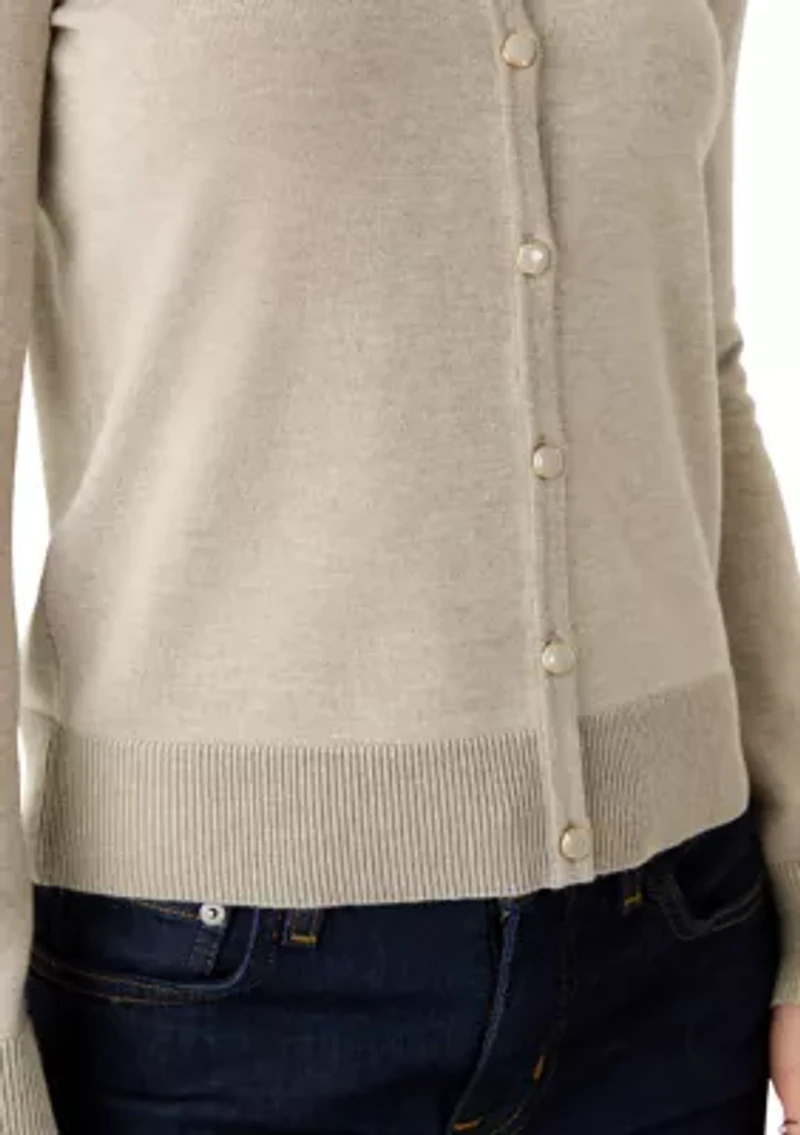 Petite Novelty Button Cardigan