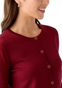 Petite Novelty Button Cardigan