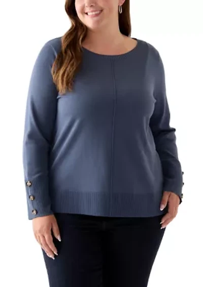 Plus Seam Front Tunic Sweater