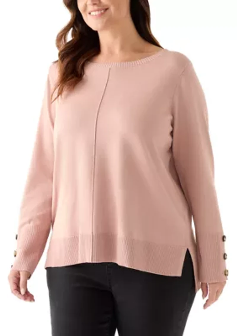 Plus Seam Front Tunic Sweater