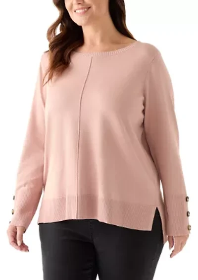 Plus Seam Front Tunic Sweater