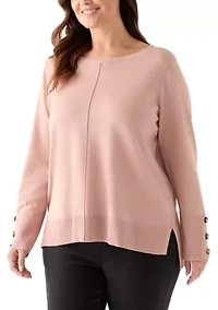 Plus Seam Front Tunic Sweater