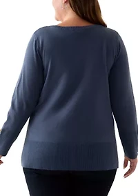 Plus Seam Front Tunic Sweater