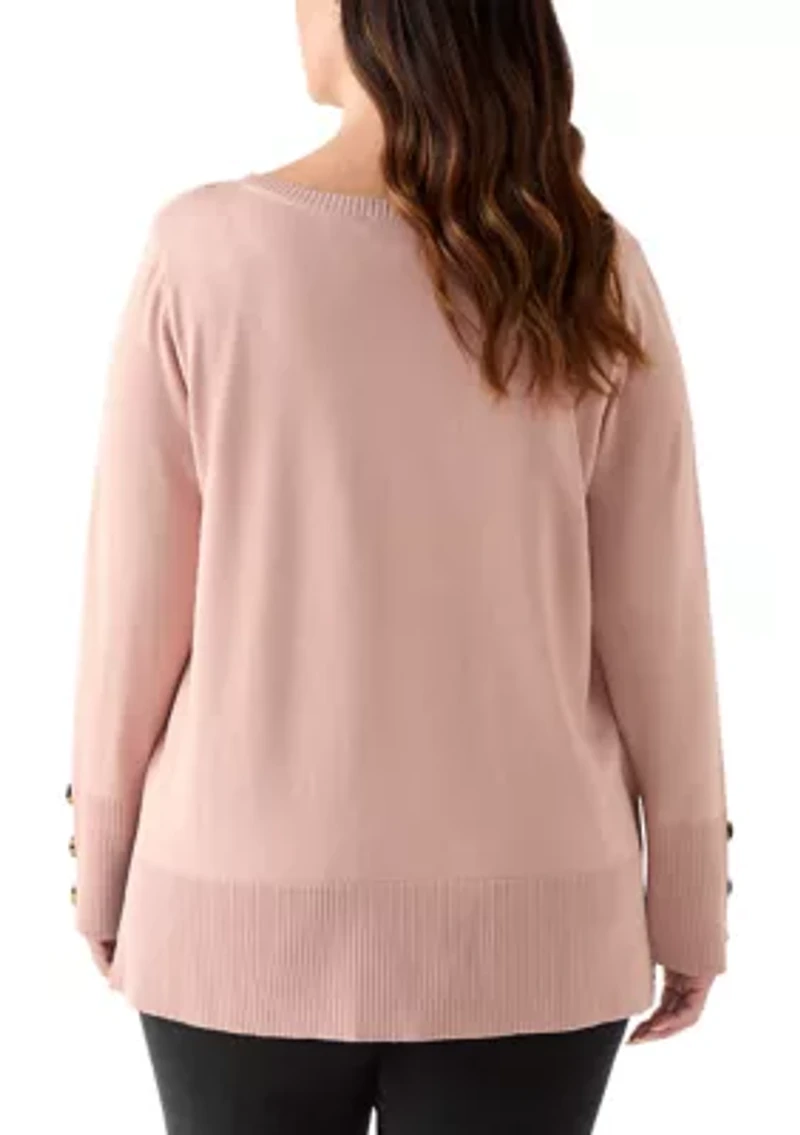 Plus Seam Front Tunic Sweater