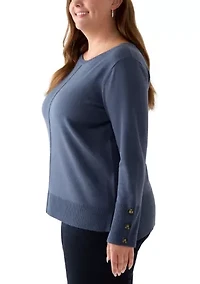 Plus Seam Front Tunic Sweater