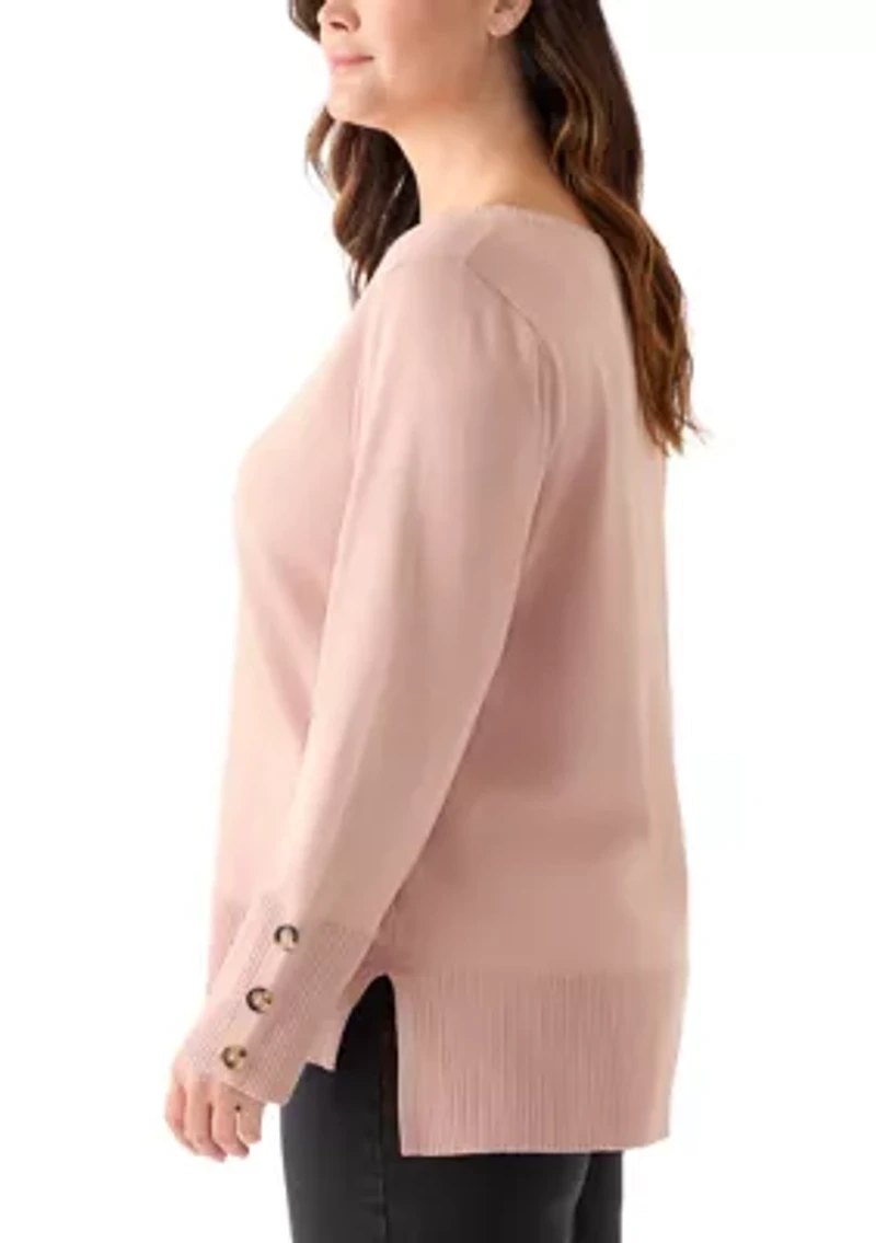 Plus Seam Front Tunic Sweater