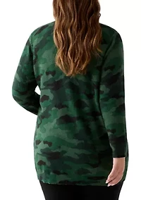 Plus Animal Print Cardigan