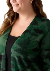 Plus Animal Print Cardigan