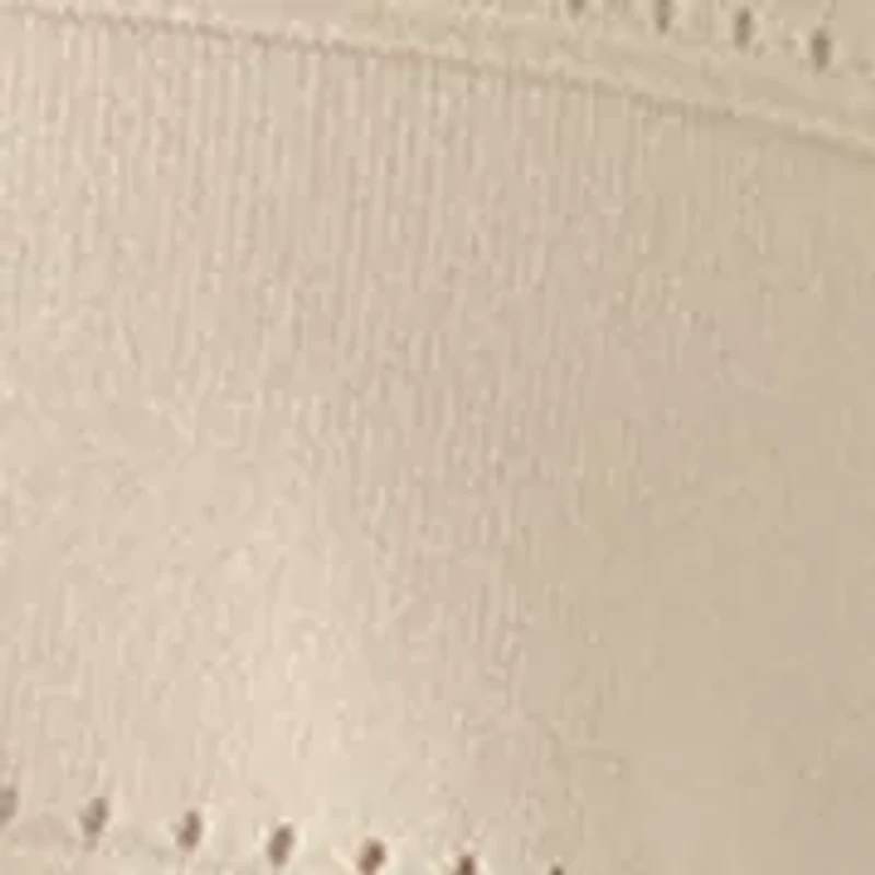 Plus Long Sleeve Pointelle Striped Cardigan