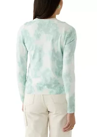 Petite Long Sleeve Printed Cardigan