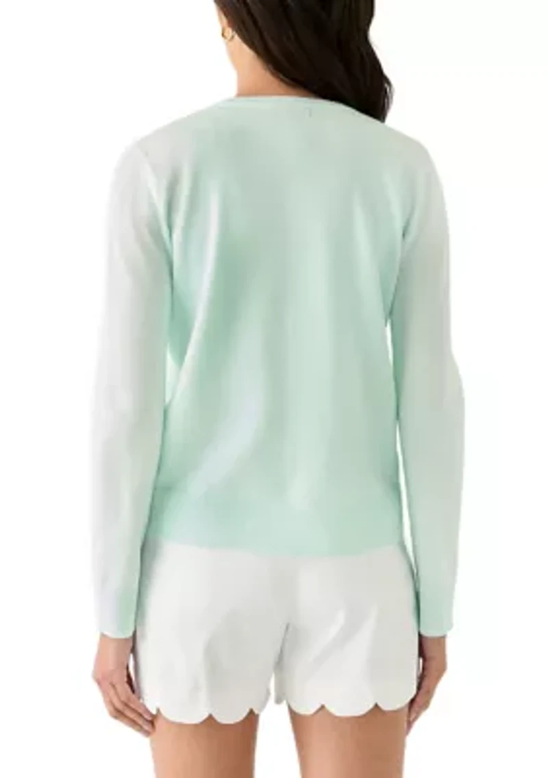 Petite Long Sleeve Solid Button Cardigan