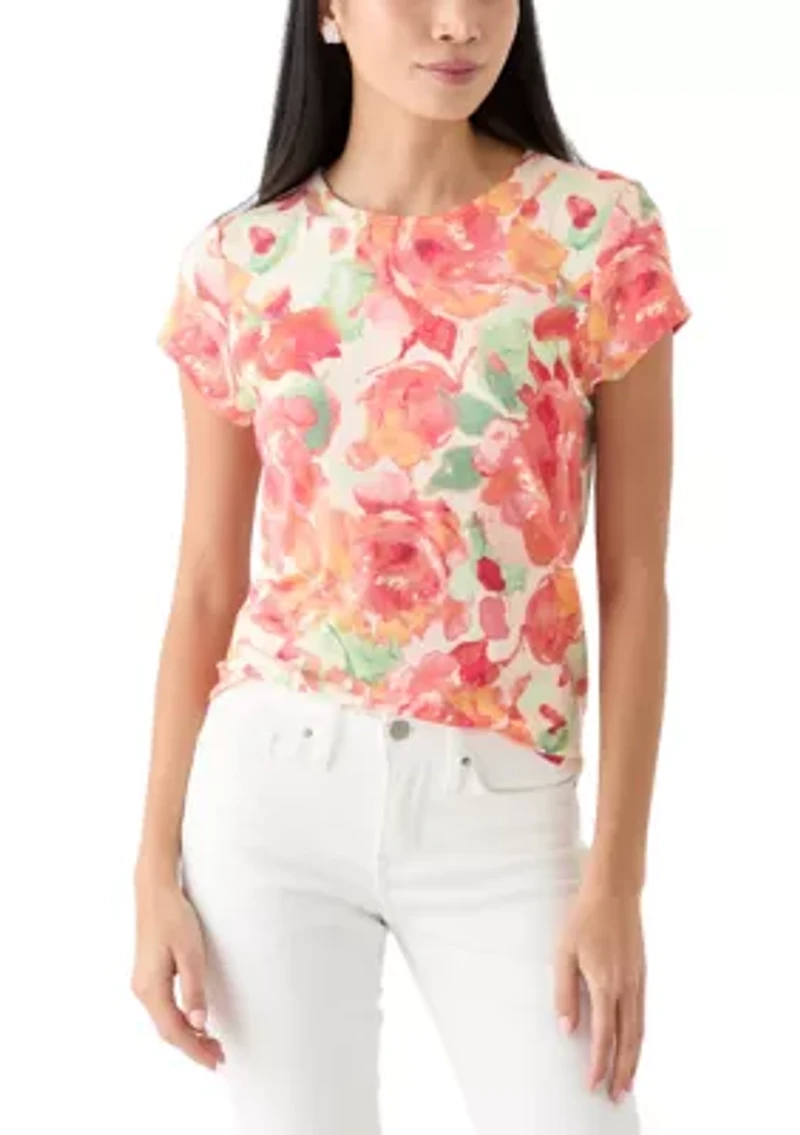 Petite Printed Crew Neck T-Shirt