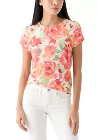 Petite Printed Crew Neck T-Shirt