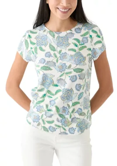 Petite Printed Crew Neck T-Shirt