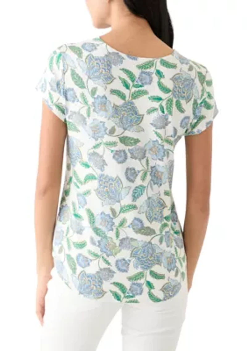 Petite Printed Crew Neck T-Shirt