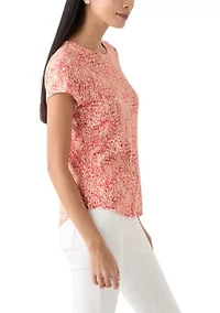 Petite Printed Crew Neck T-Shirt