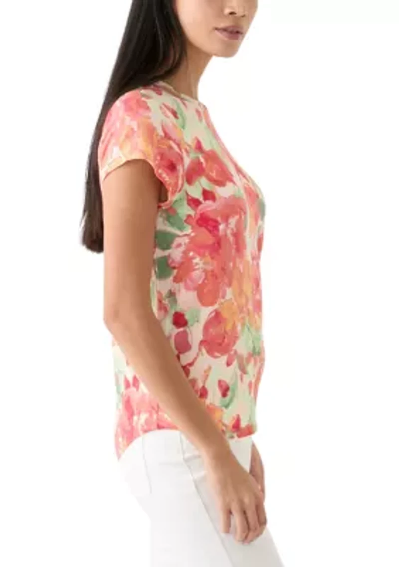 Petite Printed Crew Neck T-Shirt