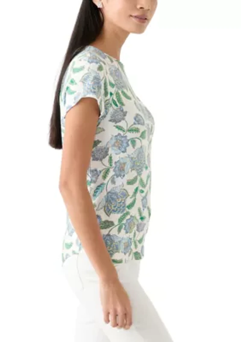 Petite Printed Crew Neck T-Shirt