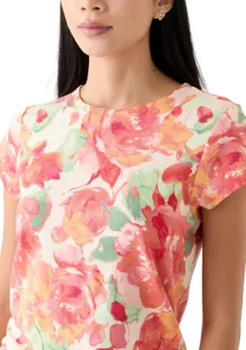 Petite Printed Crew Neck T-Shirt