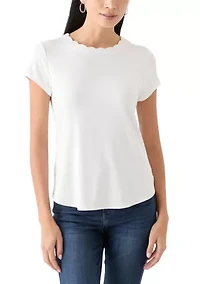 Petite Scallop Neck T-Shirt