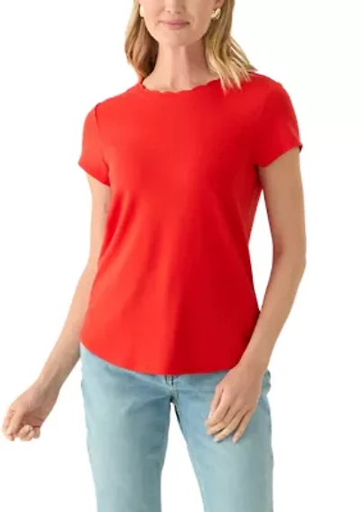 Petite Scallop Neck T-Shirt