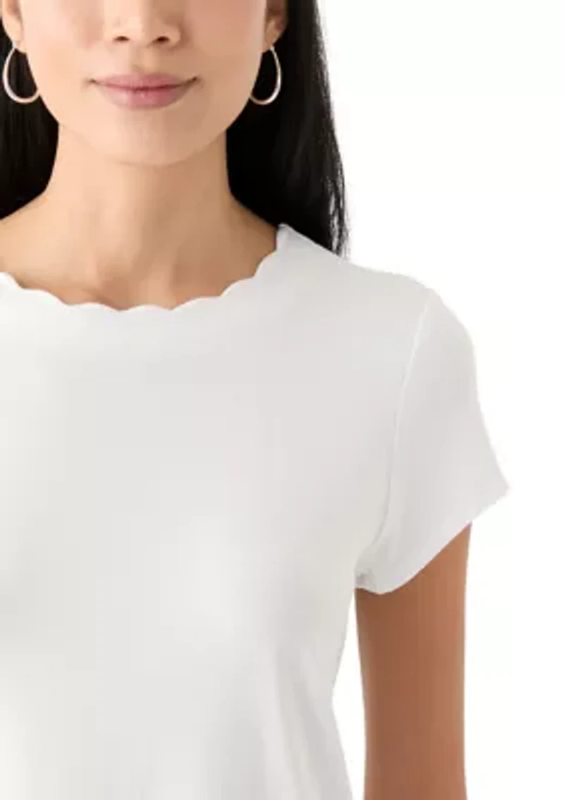Petite Scallop Neck T-Shirt
