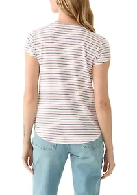Petite Printed Crew Neck Top