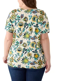 Plus Short Sleeve Hi-Low Juliana Crepe T-Shirt