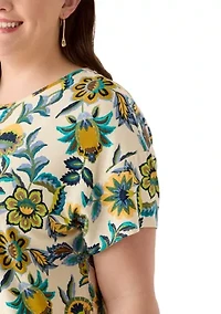 Plus Short Sleeve Hi-Low Juliana Crepe T-Shirt