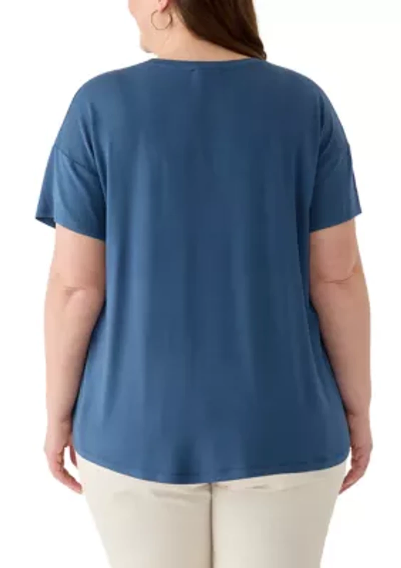 Plus Hi-Low Slub T-Shirt