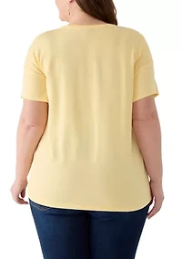 Plus Hi-Low Slub T-Shirt