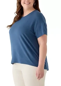 Plus Hi-Low Slub T-Shirt