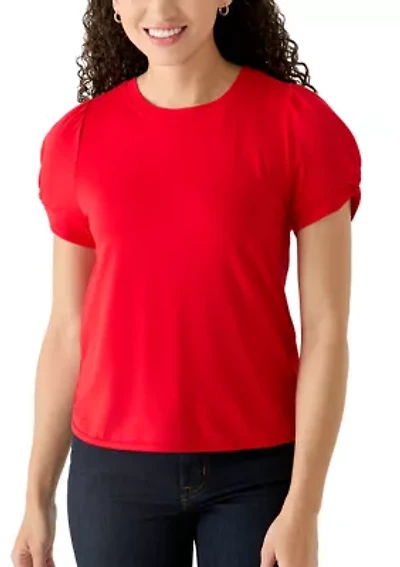 Petite Puff Sleeve Knit Top