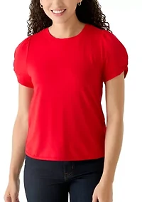 Petite Puff Sleeve Knit Top