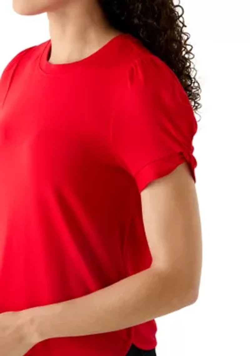 Petite Puff Sleeve Knit Top
