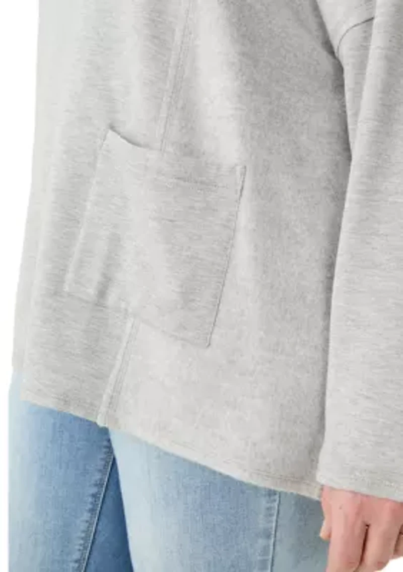 Plus Long Sleeve Funnel Neck Fleece Top