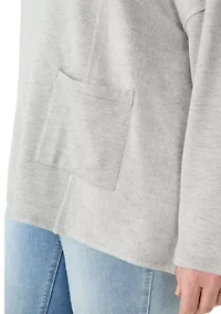 Plus Long Sleeve Funnel Neck Fleece Top