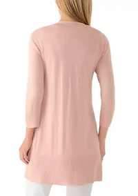 Petite Long Sleeve Open Front Cardigan