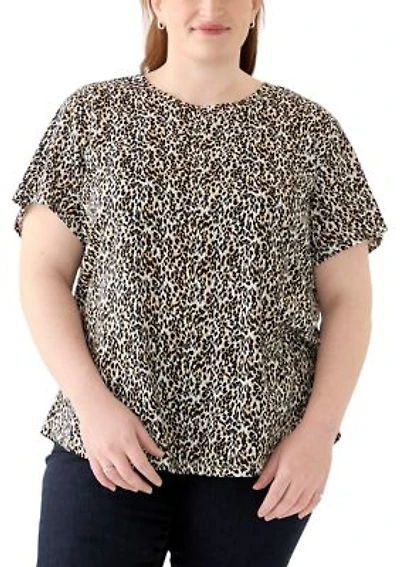 Plus Short Sleeve Slub Crew Neck T-Shirt