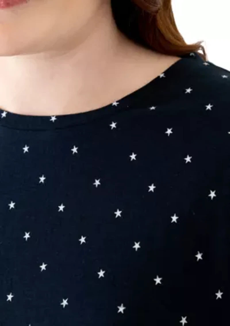 Plus Short Sleeve Slub Crew Neck T-Shirt