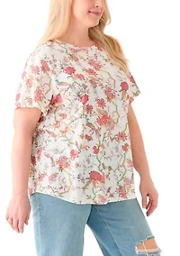 Plus Short Sleeve Slub T-Shirt