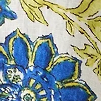 Women's Short-Sleeve Linen Floral Camp Shirt