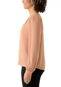 Women's Balloon Sleeve Button Down Blouse
