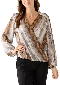 Women's Long Sleeve Snake Wrap Blouse