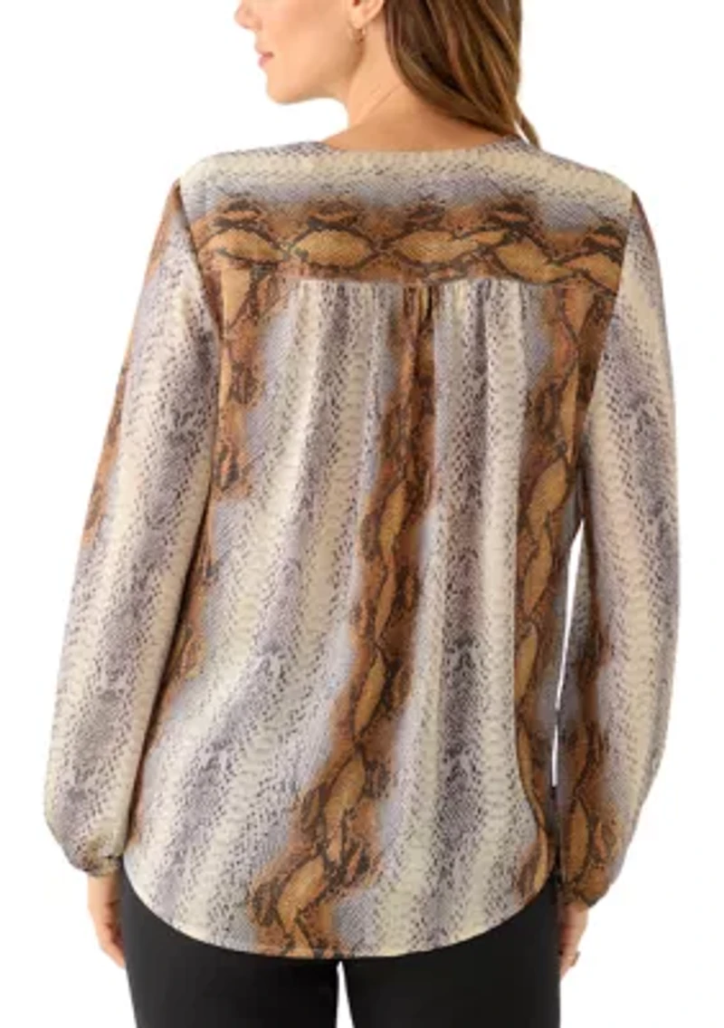 Women's Long Sleeve Snake Wrap Blouse