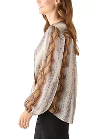 Women's Long Sleeve Snake Wrap Blouse
