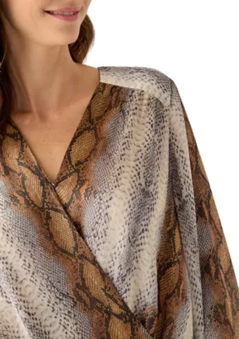 Women's Long Sleeve Snake Wrap Blouse