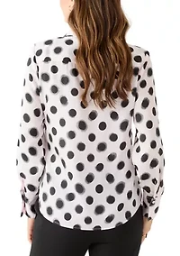 Women's Long Sleeve Polka Dot Shirt